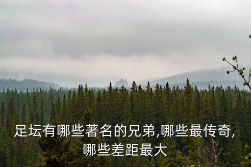 足壇有哪些著名的兄弟,哪些最傳奇,哪些差距最大