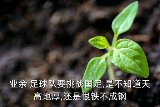 業(yè)余 足球隊(duì)要挑戰(zhàn)國(guó)足,是不知道天高地厚,還是恨鐵不成鋼