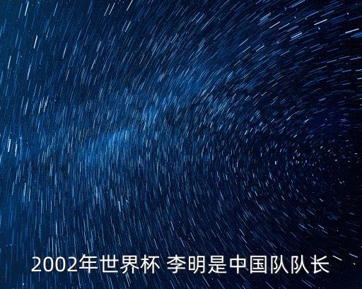 2002年世界杯 李明是中國隊隊長