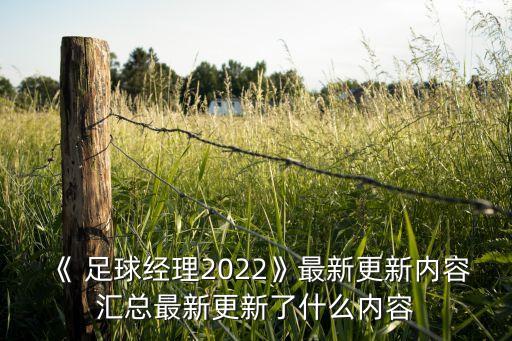 《 足球經(jīng)理2022》最新更新內容匯總最新更新了什么內容