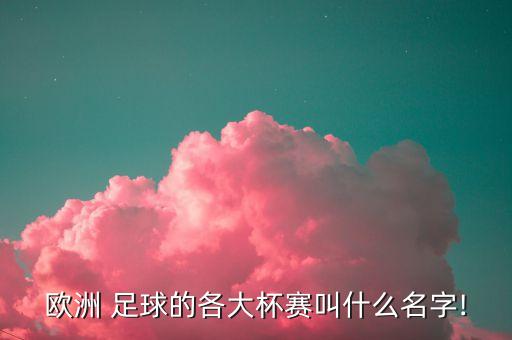 歐洲 足球的各大杯賽叫什么名字!