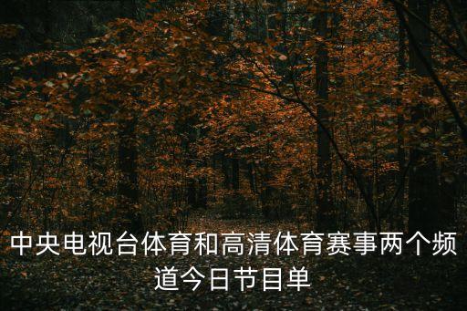 中央電視臺(tái)體育和高清體育賽事兩個(gè)頻道今日節(jié)目單
