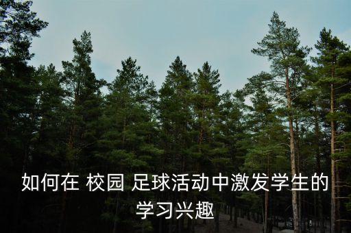 如何在 校園 足球活動(dòng)中激發(fā)學(xué)生的學(xué)習(xí)興趣