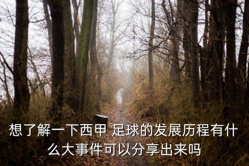 想了解一下西甲 足球的發(fā)展歷程有什么大事件可以分享出來嗎
