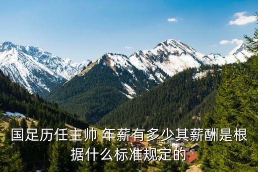 國足歷任主帥 年薪有多少其薪酬是根據(jù)什么標(biāo)準(zhǔn)規(guī)定的