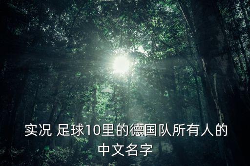  實(shí)況 足球10里的德國隊所有人的中文名字