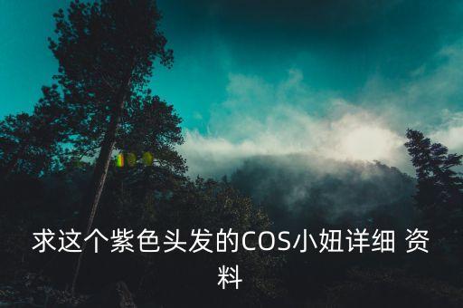求這個(gè)紫色頭發(fā)的COS小妞詳細(xì) 資料