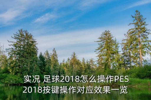  實況 足球2018怎么操作PES2018按鍵操作對應效果一覽