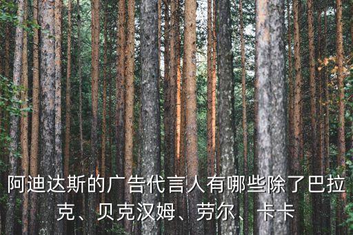 阿迪達(dá)斯的廣告代言人有哪些除了巴拉克、貝克漢姆、勞爾、卡卡