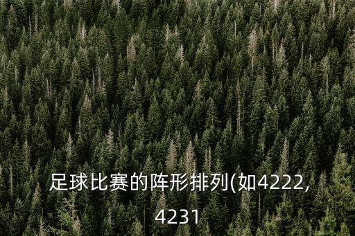 足球比賽的陣形排列(如4222,4231