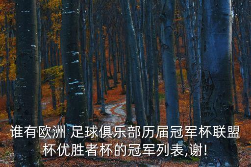 誰有歐洲 足球俱樂部歷屆冠軍杯聯(lián)盟杯優(yōu)勝者杯的冠軍列表,謝!