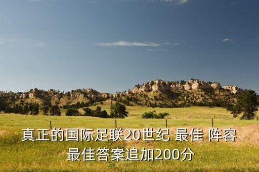 真正的國際足聯(lián)20世紀(jì) 最佳 陣容 最佳答案追加200分