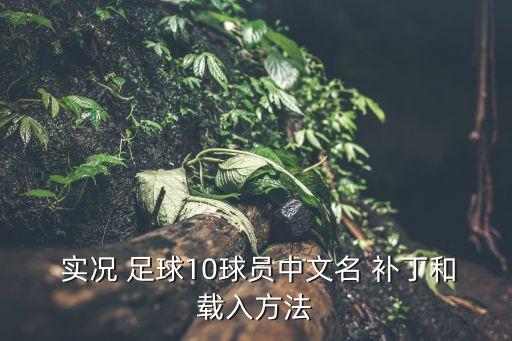  實(shí)況 足球10球員中文名 補丁和載入方法