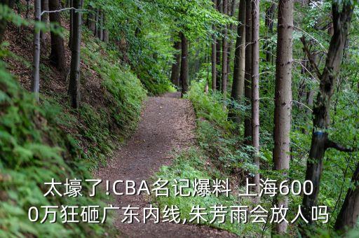 太壕了!CBA名記爆料 上海6000萬(wàn)狂砸廣東內線(xiàn),朱芳雨會(huì )放人嗎