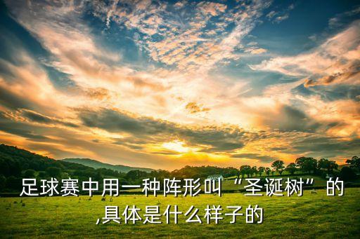  足球賽中用一種陣形叫“圣誕樹”的,具體是什么樣子的
