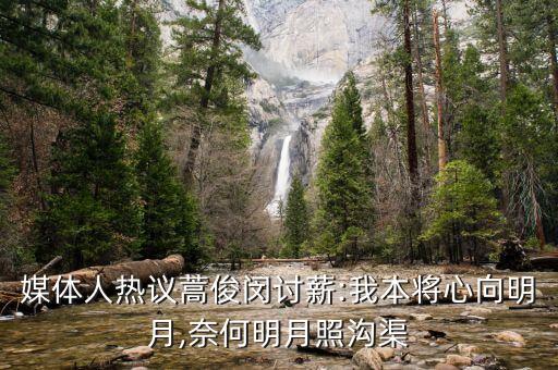 媒體人熱議蒿俊閔討薪:我本將心向明月,奈何明月照溝渠