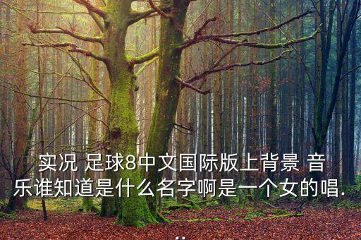  實況 足球8中文國際版上背景 音樂誰知道是什么名字啊是一個女的唱...
