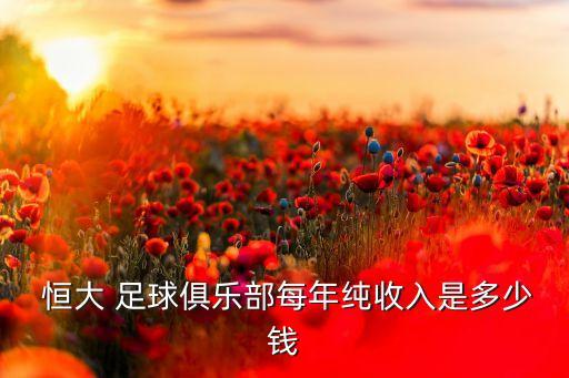  恒大 足球俱樂部每年純收入是多少錢