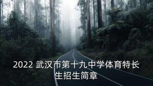 2022 武漢市第十九中學(xué)體育特長生招生簡章