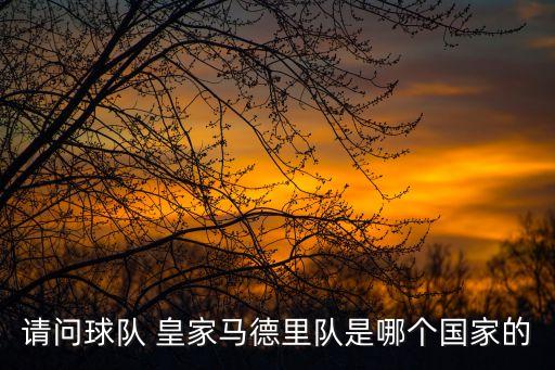 請問球隊 皇家馬德里隊是哪個國家的