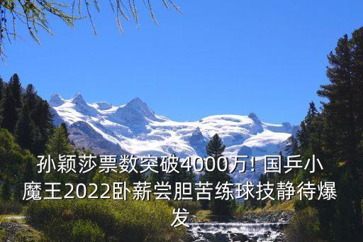 孫穎莎票數(shù)突破4000萬! 國乒小魔王2022臥薪嘗膽苦練球技靜待爆發(fā)