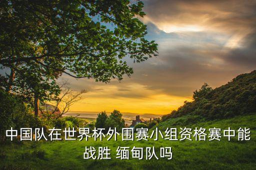 中國(guó)隊(duì)在世界杯外圍賽小組資格賽中能戰(zhàn)勝 緬甸隊(duì)嗎