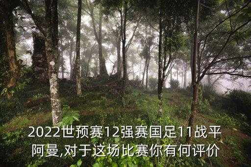 2022世預(yù)賽12強(qiáng)賽國足11戰(zhàn)平阿曼,對(duì)于這場比賽你有何評(píng)價(jià)