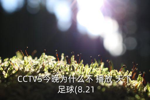 CCTV5今晚為什么不 播放 天下 足球(8.21