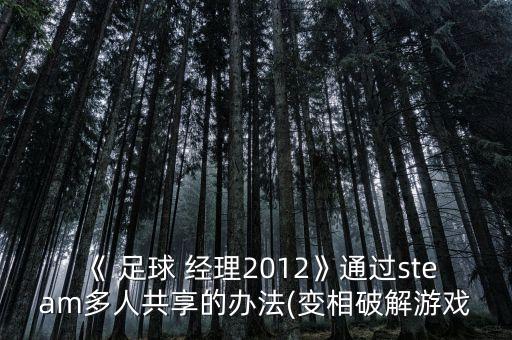 《 足球 經(jīng)理2012》通過steam多人共享的辦法(變相破解游戲