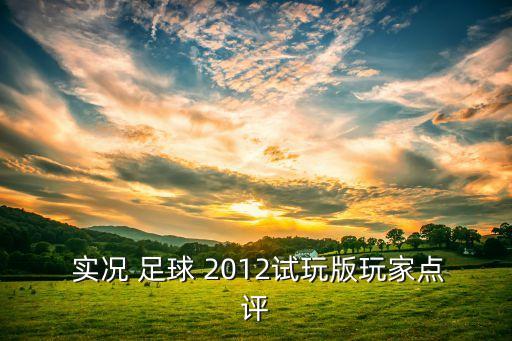  實(shí)況 足球 2012試玩版玩家點(diǎn)評(píng)