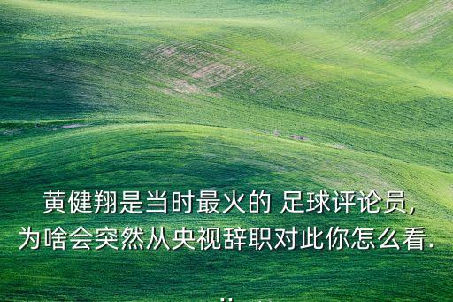 2017黃健翔足球解說,黃健翔為什么不解說足球了