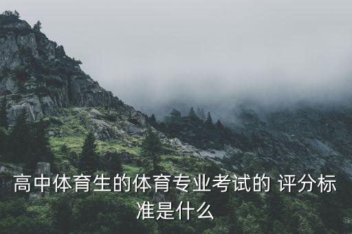 高中體育生的體育專業(yè)考試的 評(píng)分標(biāo)準(zhǔn)是什么