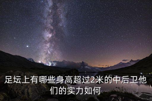 足壇上有哪些身高超過2米的中后衛(wèi)他們的實力如何