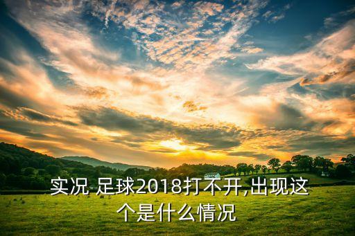  實(shí)況 足球2018打不開(kāi),出現(xiàn)這個(gè)是什么情況