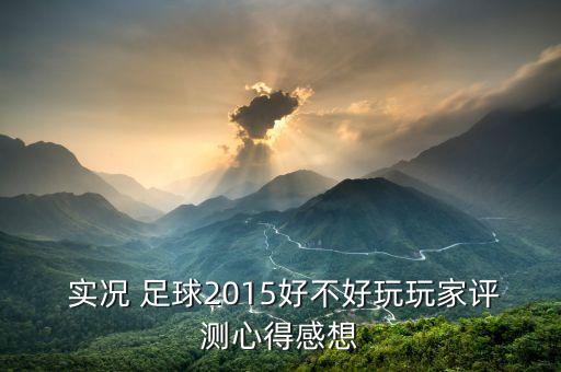  實(shí)況 足球2015好不好玩玩家評測心得感想