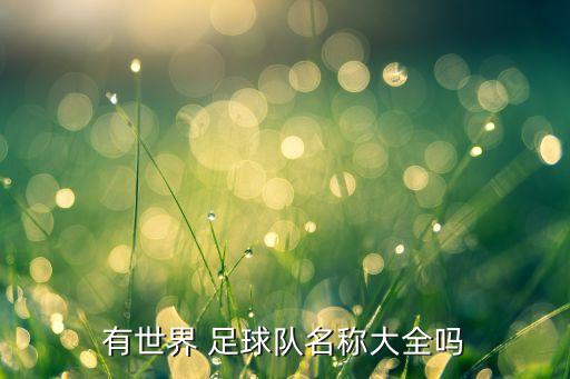 有世界 足球隊名稱大全嗎