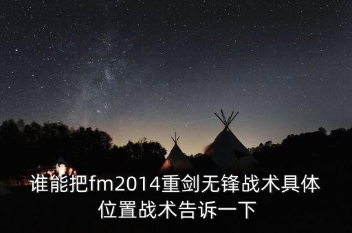 誰能把fm2014重劍無鋒戰(zhàn)術(shù)具體 位置戰(zhàn)術(shù)告訴一下