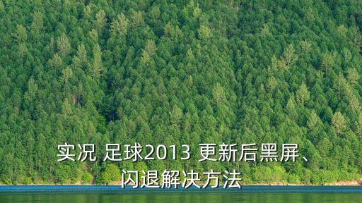  實況 足球2013 更新后黑屏、閃退解決方法