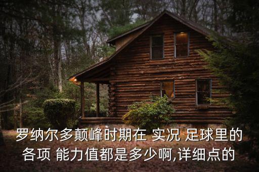 羅納爾多顛峰時期在 實(shí)況 足球里的各項(xiàng) 能力值都是多少啊,詳細(xì)點(diǎn)的