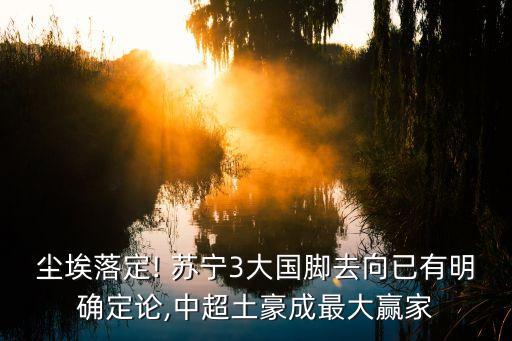 塵埃落定! 蘇寧3大國腳去向已有明確定論,中超土豪成最大贏家