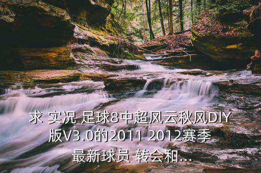 求 實(shí)況 足球8中超風(fēng)云秋風(fēng)DIY版V3.0的2011 2012賽季 最新球員 轉(zhuǎn)會(huì)和...