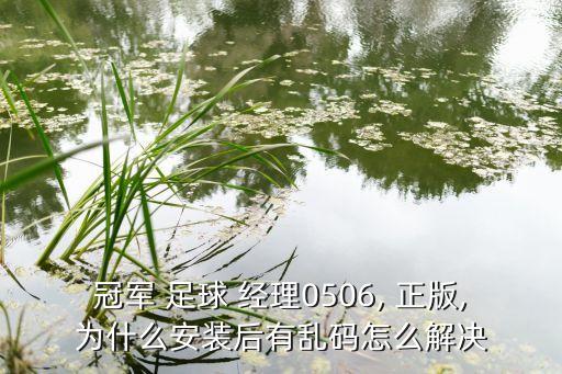 冠軍 足球 經(jīng)理0506, 正版,為什么安裝后有亂碼怎么解決