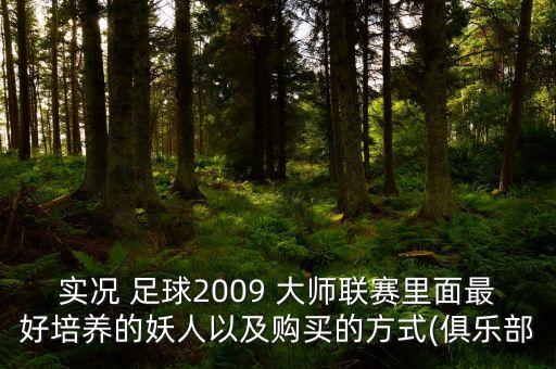 實況 足球2009 大師聯(lián)賽里面最好培養(yǎng)的妖人以及購買的方式(俱樂部