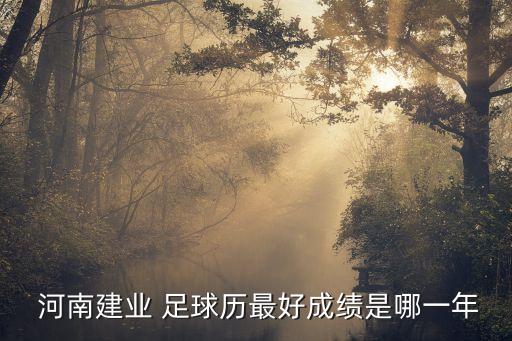  河南建業(yè) 足球歷最好成績是哪一年