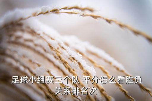  足球小組賽三個隊(duì) 平分怎么看勝負(fù)關(guān)系排名次
