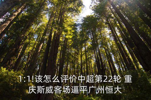 1:1!該怎么評(píng)價(jià)中超第22輪 重慶斯威客場逼平廣州恒大