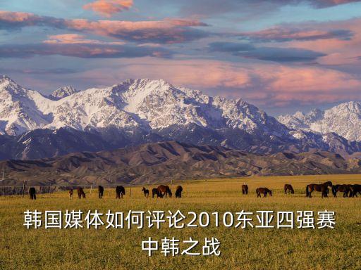 韓國媒體如何評論2010東亞四強(qiáng)賽中韓之戰(zhàn)