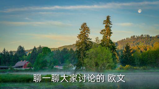 聊一聊大家討論的 歐文