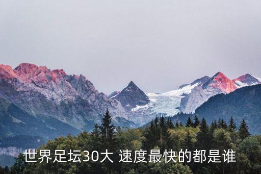 現(xiàn)役足球球員速度排行,足球史上速度最快的十大球員