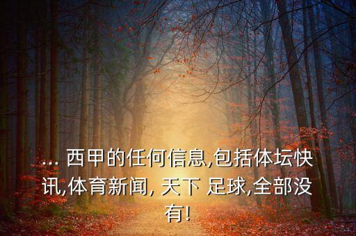 ... 西甲的任何信息,包括體壇快訊,體育新聞, 天下 足球,全部沒有!